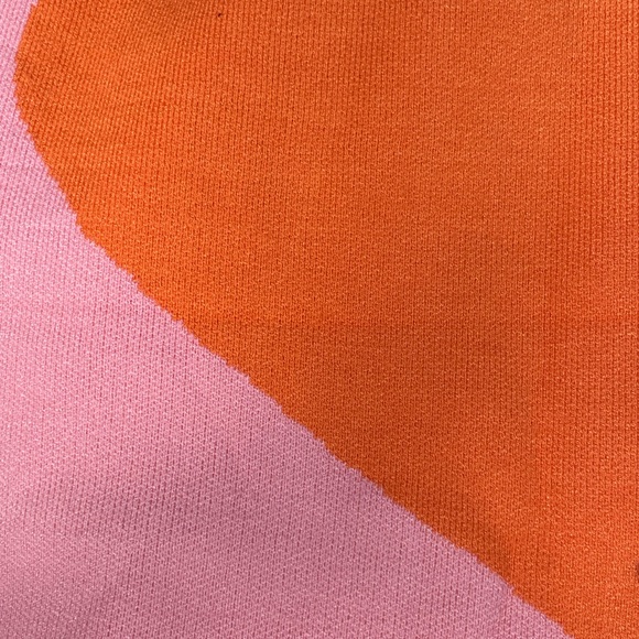 Maxi Knit Orange Pink Graphic Fitted Bodycon Dress - Picture 5 of 5